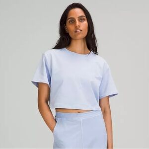 Lululemon LA Gathered Back T-Shirt- Blue Linen
